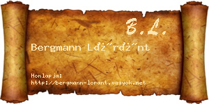 Bergmann Lóránt névjegykártya